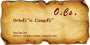 Orbán Csegő névjegykártya