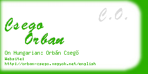 csego orban business card